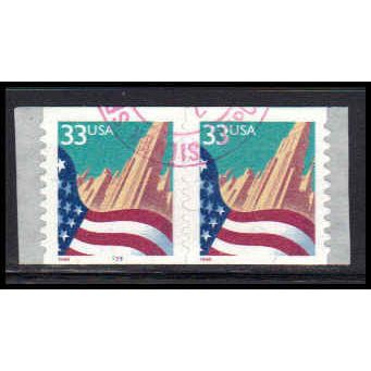 Used 3281 33c U.S. Flag Over City Very Fine CNP Left 9999 PA2092