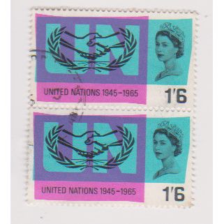 GB 1965 United Nations 1S6d vertical pair SG 682