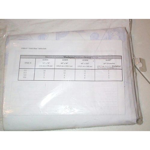 1998 Bucilla Tablecloth - Delft Blue - 52x70