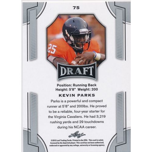 2015 Leaf Draft Football 75 Kevin Parks