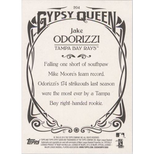 2015 Gypsy Queen Jake Odorizzi #204