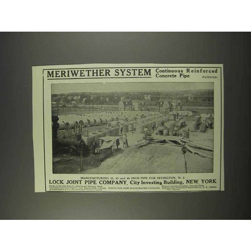 1913 Lock Joint Pipe Company Ad - Meriwether System