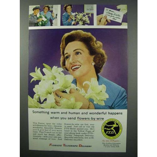 1960 FTD Florist Ad - Wonderful Send Flowers By Wire