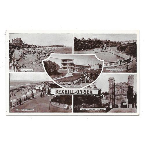 MULTI-VIEW REAL PHOTOGRAPHIC POSTCARD OF BEXHILL-ON-SEA SUSSEX POSTED 1953(2790)