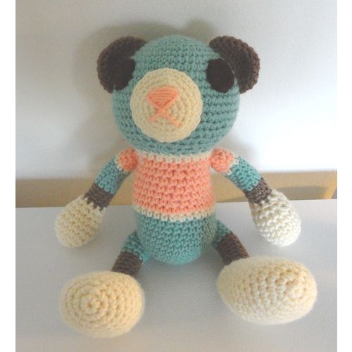 TEDDY amigurumi bear multicolor height 11 inches