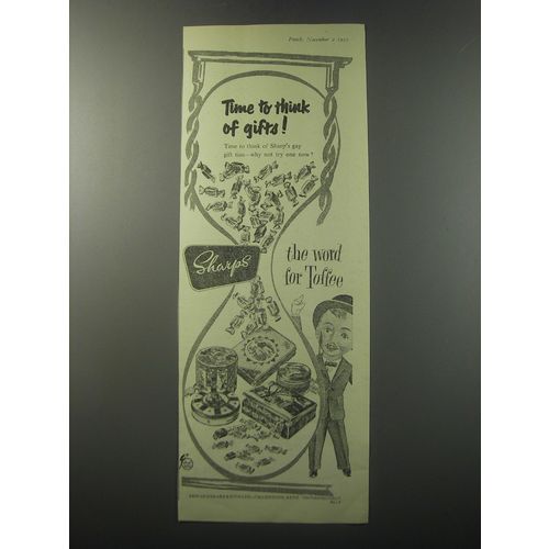 1955 Sharps Toffee Ad - Time to think of gifts