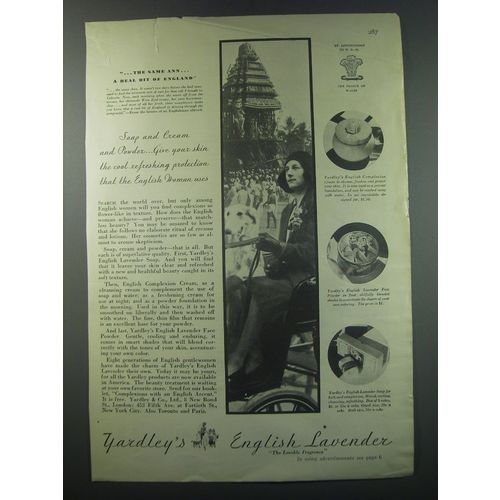 1930 Yardley's English Lavender Ad - Soap and Cream and powder