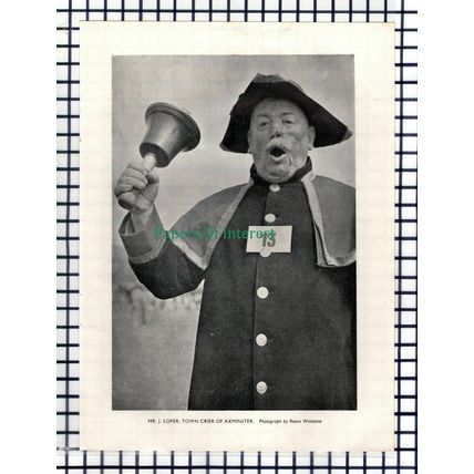 (6070) Mr J Soper Town Crier Axminster - 1953 Cutting