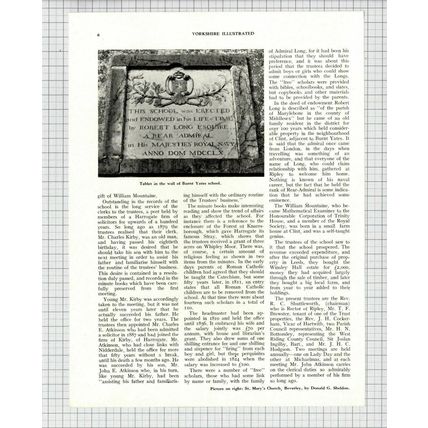 (6065) Burnt Yates Nidderdale School Admiral Robert Long Mountaine 1952 Article