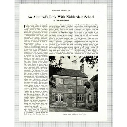 (6065) Burnt Yates Nidderdale School Admiral Robert Long Mountaine 1952 Article