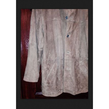 Genuine Leather Men's Jacket Coat Blazer Size 44 Beige Brown Luxurious
