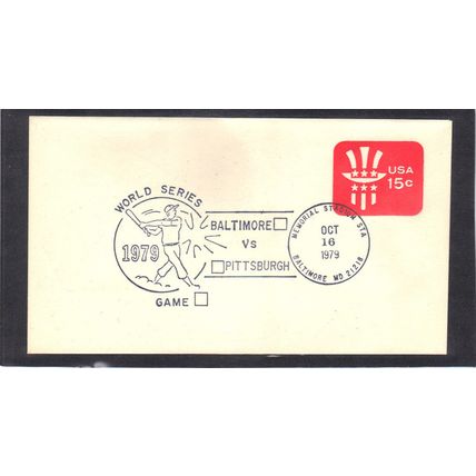 Event World Series 10/16/79 U581 15c Hat (No Cachet-U/A) CV40749