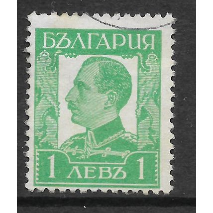 BULGARIA 1931 1L GREEN KING BORIS III SG 304A FINE USED#