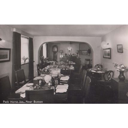 Pack Horse Inn Restaurant Interior Buxton Derby Derbyshire Real Photo Postcard