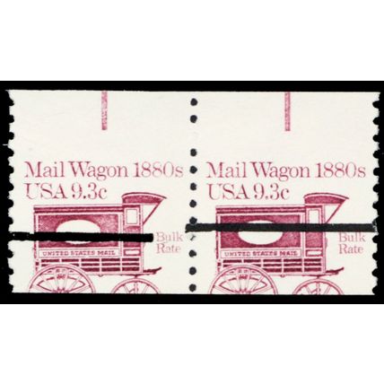 1903, MNH 9.3¢ Miscut Freak Error Coil Gap Pair With EE Markings - Stuart Katz