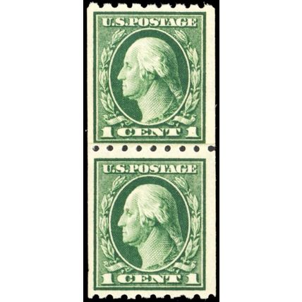 410, Mint NH VF Paste-up Coil Pair From Freshly Broken Roll * Stuart Katz