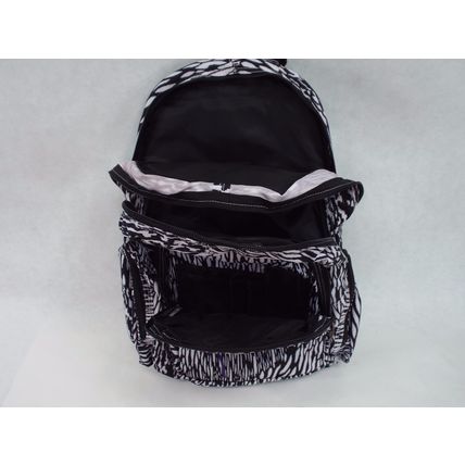 New Womens BILLABONG Laptop Backpack School Book Bag White Black Purple MSRP$50