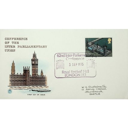 1975 Conference Of Inter Parliamentary Union, Royal Festival Hall Postmark, FDC