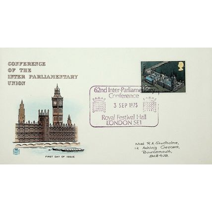 1975 Conference Of Inter Parliamentary Union, Royal Festival Hall Postmark, FDC