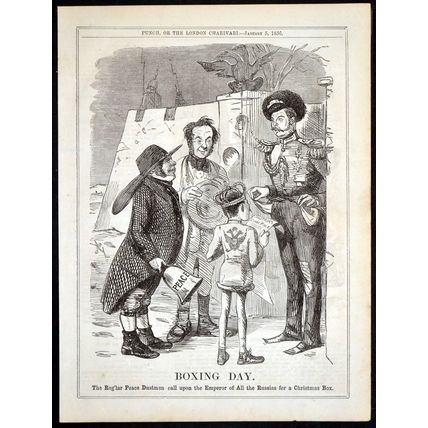 BOXING DAY 1856 Alexander II of Russia Peace Austria PUNCH CARTOON PAGE