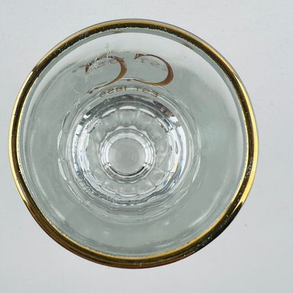 Canadian Club C.C. EST 1858 Clear 7oz Shot Glass by Libbey Heavy Gold Rim