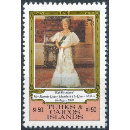 80th Birthday Queen Mother: P12 - Turks & Caicos Islands 1980 - MNH - SG 608