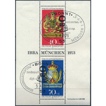 IBRA Munchen 73 Stamp Exhibition - West Germany 1973 - FDI H - MiNr BL9