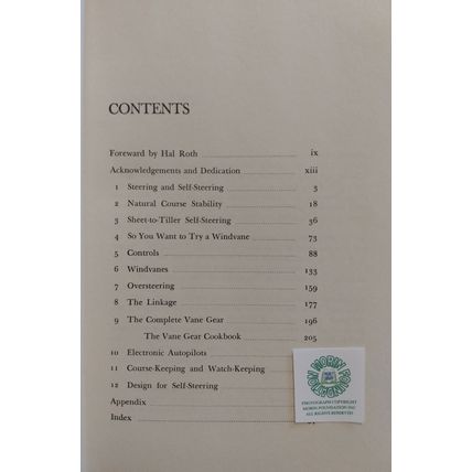 SELF STEERING FOR SAILING CRAFT by JOHN S LETCHER JR illustrated HCDF