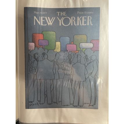 VTG The New Yorker Magazine Cover Only - March 14, 1977 Art By Saxon
