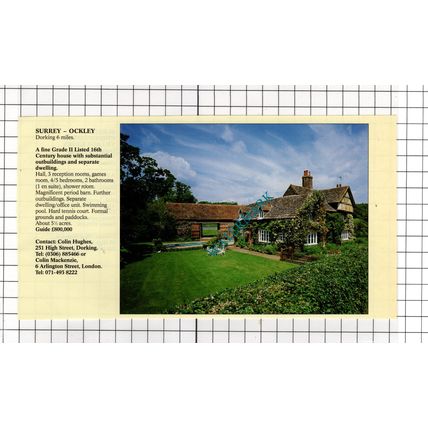 Chiddingfold Surrey Village Green / Ockley Surrey - 1994 House Sale Advert