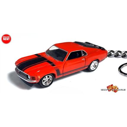 RARE KEYCHAIN 1970 ORANGE FORD MUSTANG BOSS 302 CUSTOM Ltd❤️GREAT GIFT❤️