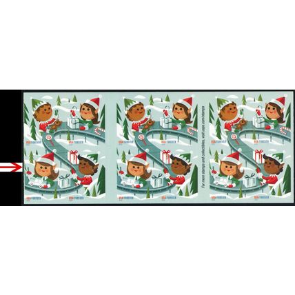 5725, MNH Elves Spectacular Misperf Error Booklet Pane - Stuart Katz