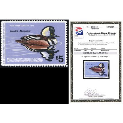 RW45, Mint XF NH $5 Duck Stamp PSE Graded 95 - SMQ $80 * Stuart Katz