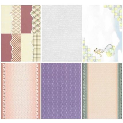 A4 Printed Card. 10 Sheets. Assorted Designs. Cardmaking Scrapbooking Crafts