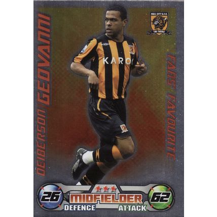 Match Attax Extra 2008/2009 Deiberson Geovanni Fans Favourite Hull City