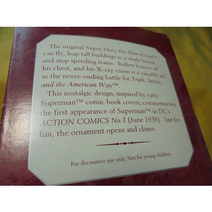 HALLMARK SUPERMAN Mini-Lunchbox Ornament!! Mint in Box!! $18.00 Shipped!!