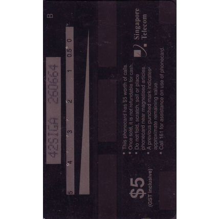 Internationa Year Of The Family 94 S'pore $5 Telephone Card (Used)