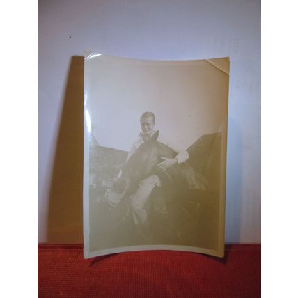 YOUNG MAN AND HIS HORSE 2 x vintage photographs =