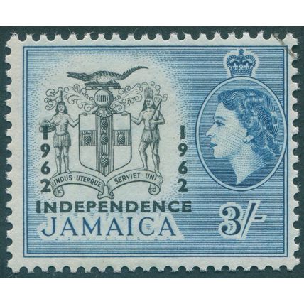 Jamaica 1962 3s black & blue SG190 CTO