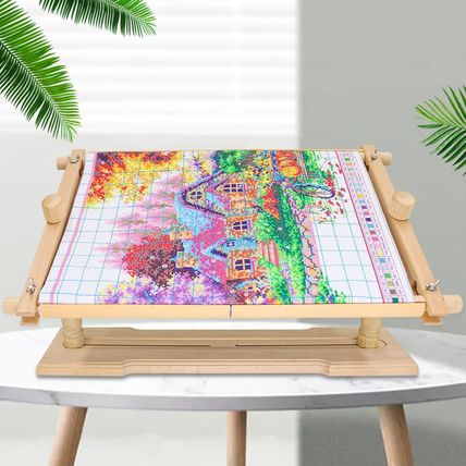 Rotated Table Embroidery Frame Stand - Adjustable Cross Stitch Scroll Frame, Bee