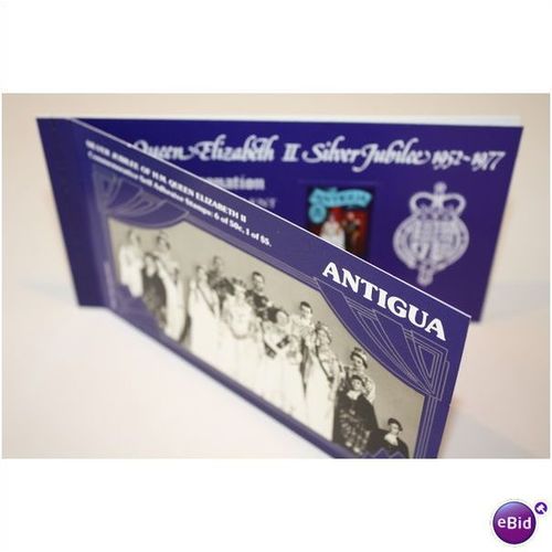 ANTIGUA 1977 SILVER JUBILEE QUEEN ELIZABETH II STITCHED BOOKLET SELF ADHESIVES