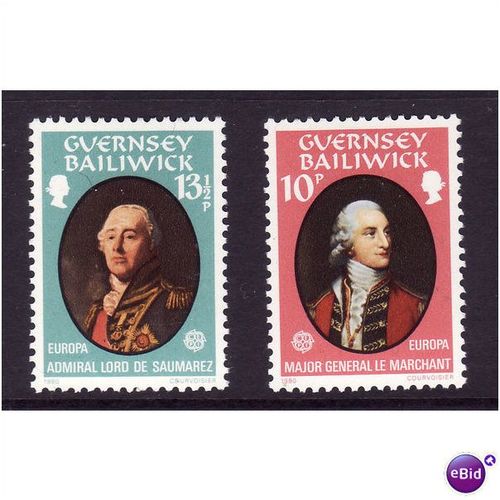 GUERNSEY 1980 EUROPA ( PERSONALITIES ) SG 212/213 SET 2 VALS U/M MINT