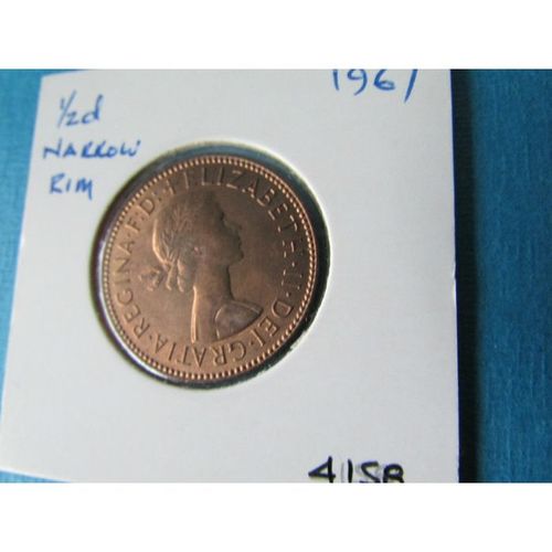 1967 QUEEN ELIZABETH II HALFPENNY FREE POST. K