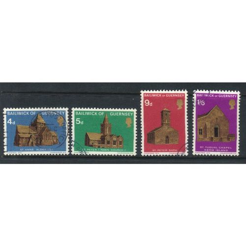 GUERNSEY 1970 CHRISTMAS CHURCHES SET USED