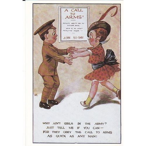 Reproduction Comic Card A Call To Arms Military Postcard (MO378)