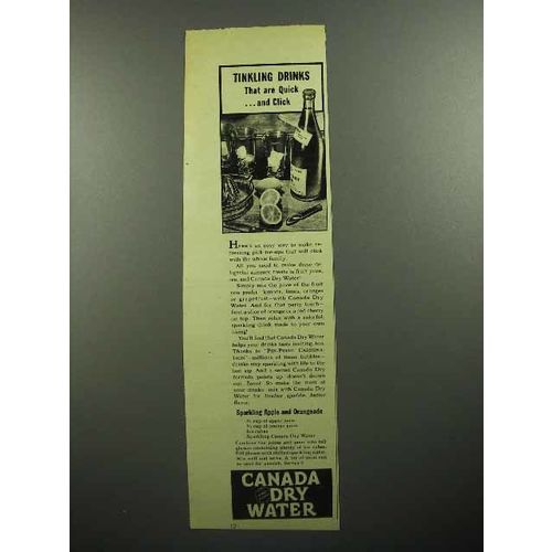 1946 Canada Dry Water Ad - Tinkling Drinks