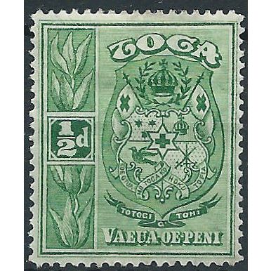 Tonga 1934 SG55 1/2d Yellow-Green Mounted Mint..