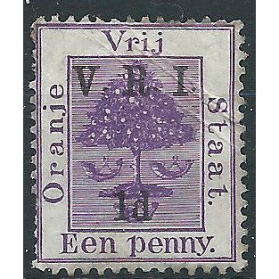 Orange Free State 1900 SG102 1d on 1d Purple Mounted Mint . ..