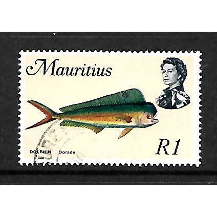 MAURITIUS 1969 1R DOLPHIN ( FISH ) SG 396 FINE USED