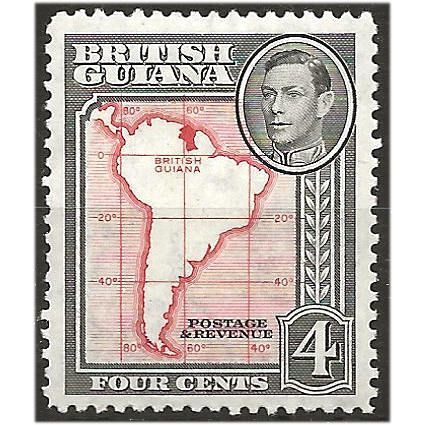 British Guiana 1938 SG310 4c Scarlet & Black Mounted Mint . .. .